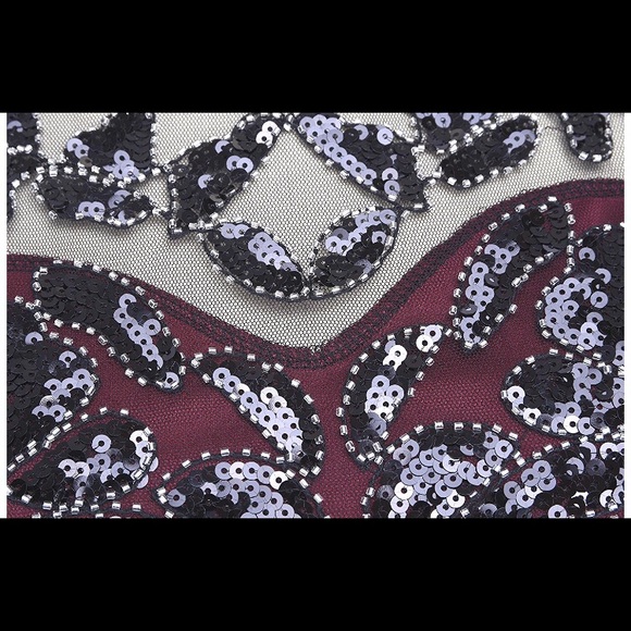 Vintage Sequin Mermaid Prom Gown Dress 1920 Gatsby - Picture 5 of 8